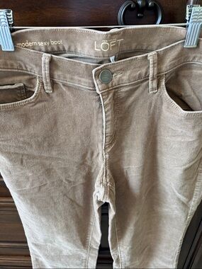 LOFT Taupe Corduroy Modern Boot Pants